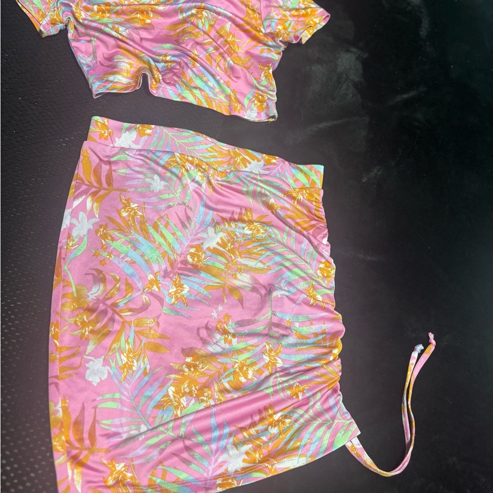 Almost Famous Pink and Orange Floral Set